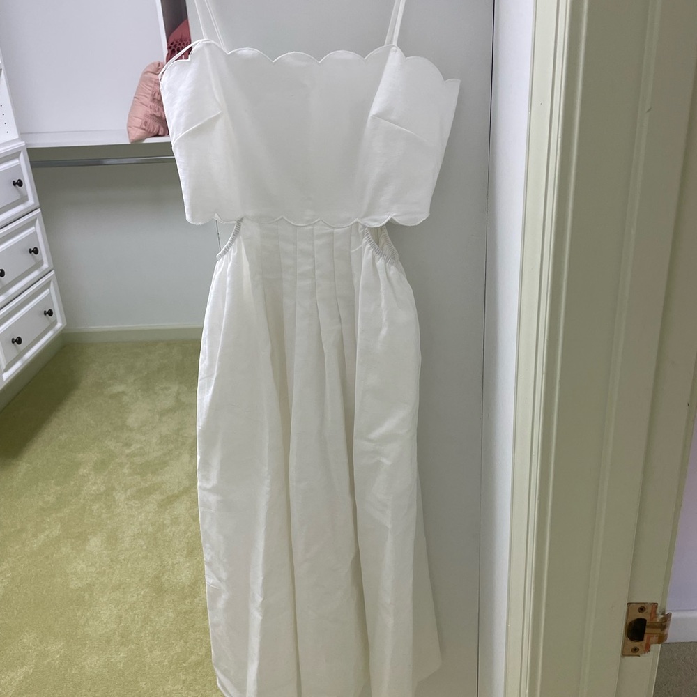 White midi dress